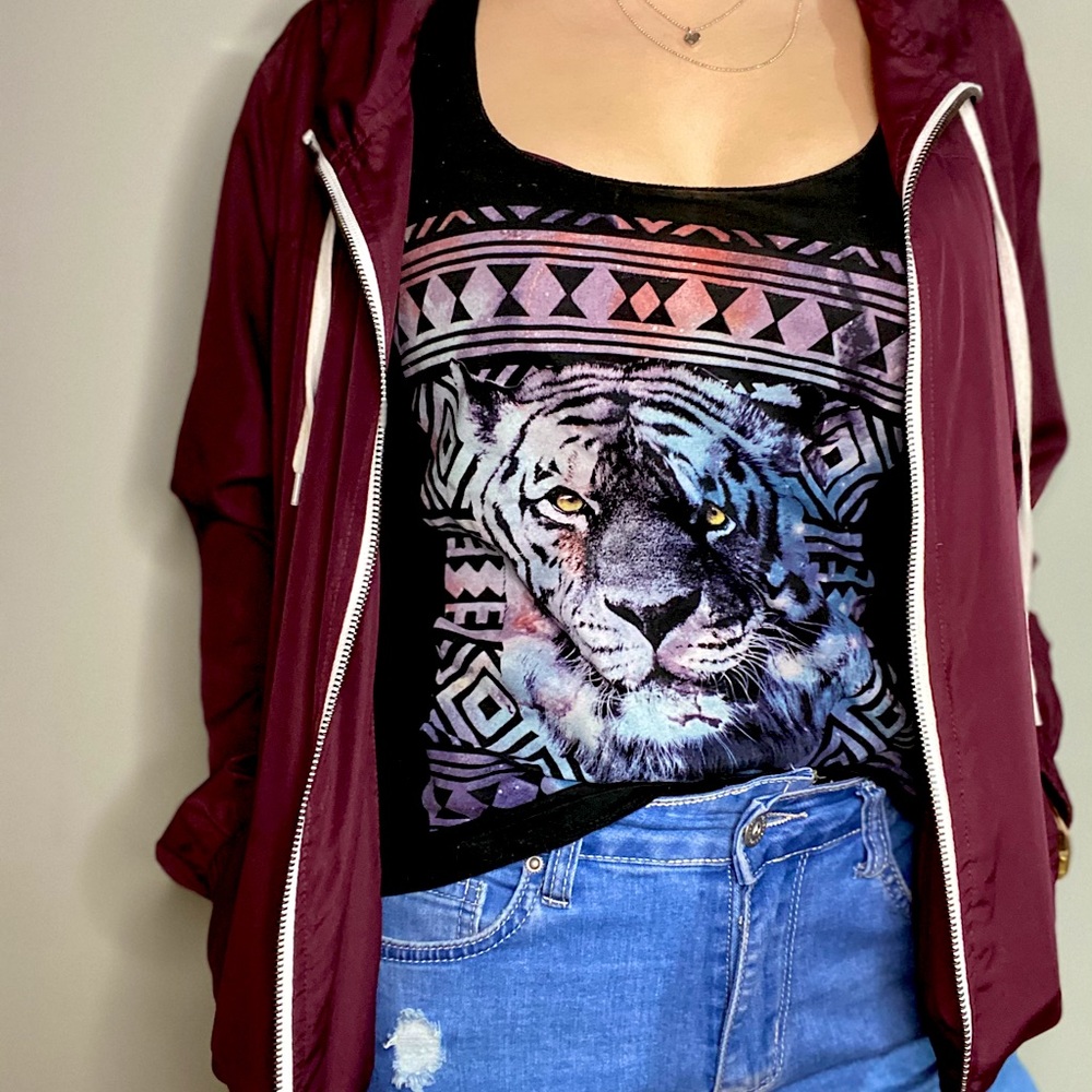 Zumiez Burgundy windbreaker jacket